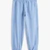 Pantalon sans fermeture en lin et coton