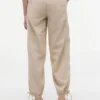 Pantalon sans fermeture en lin et coton