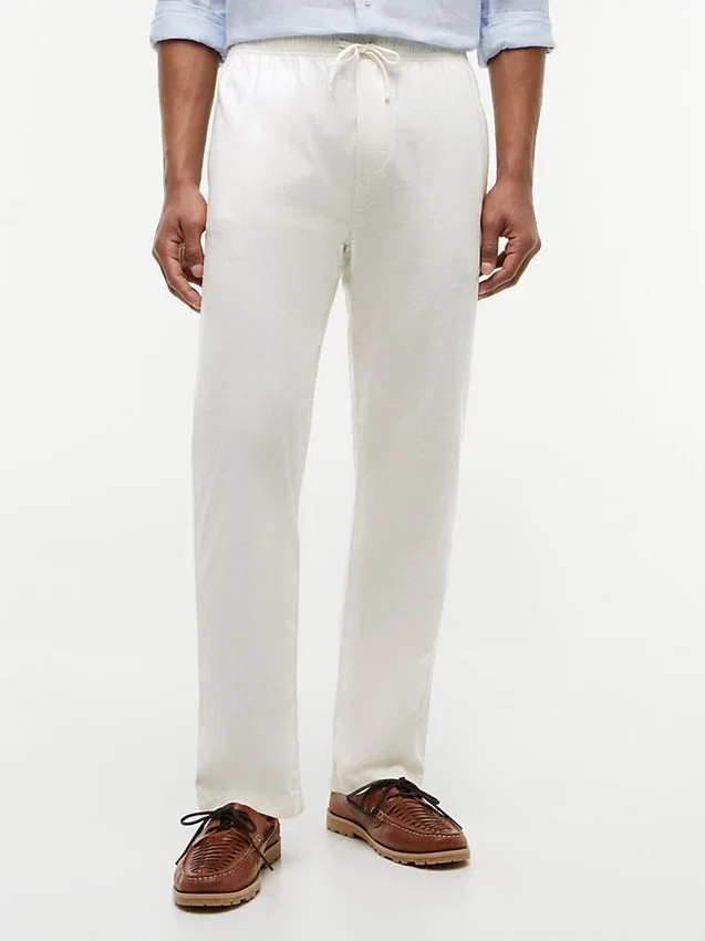 Pantalon sans fermeture à l’entrejambe en mélange coton-lin Pantalon sans fermeture à l’entrejambe en mélange coton-lin