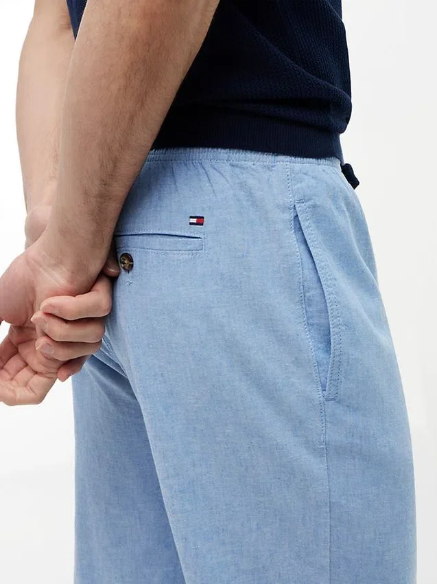 Pantalon sans fermeture à l’entrejambe en mélange coton-lin Pantalon sans fermeture à l’entrejambe en mélange coton-lin