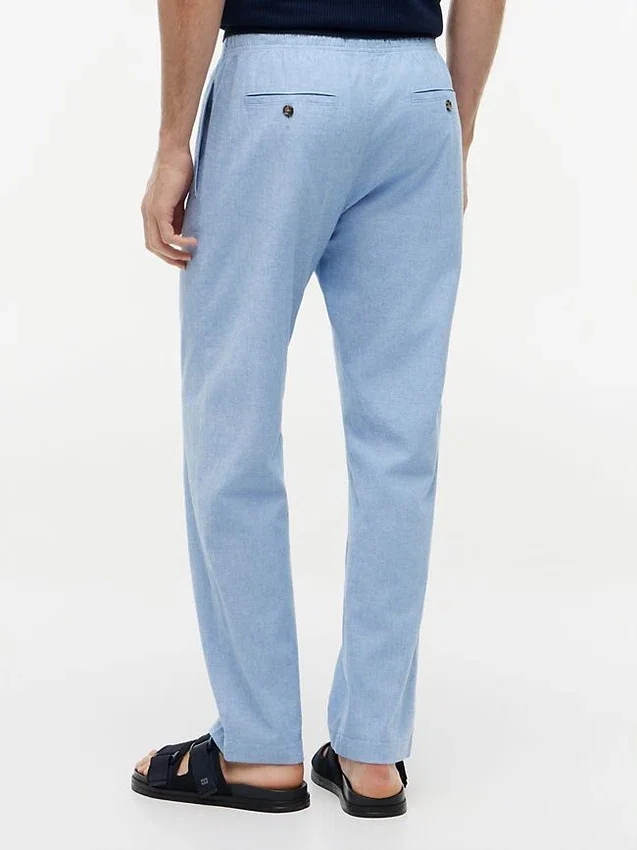 Pantalon sans fermeture à l’entrejambe en mélange coton-lin Pantalon sans fermeture à l’entrejambe en mélange coton-lin