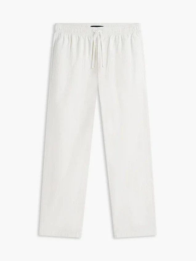 Pantalon sans fermeture à l’entrejambe en mélange coton-lin Pantalon sans fermeture à l’entrejambe en mélange coton-lin