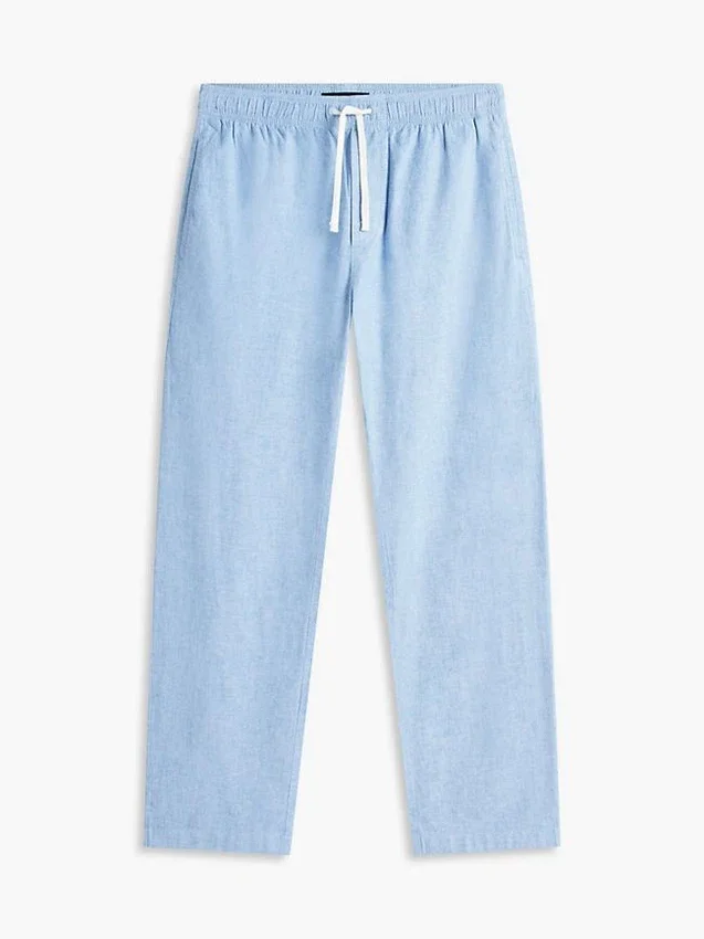 Pantalon sans fermeture à l’entrejambe en mélange coton-lin Pantalon sans fermeture à l’entrejambe en mélange coton-lin