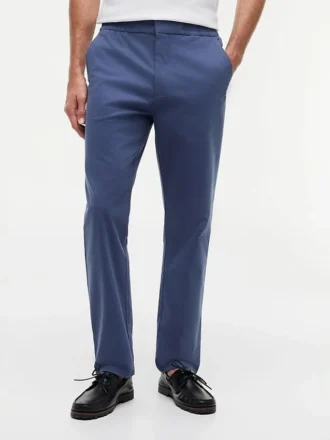 Pantalon à taille élastique en dobby