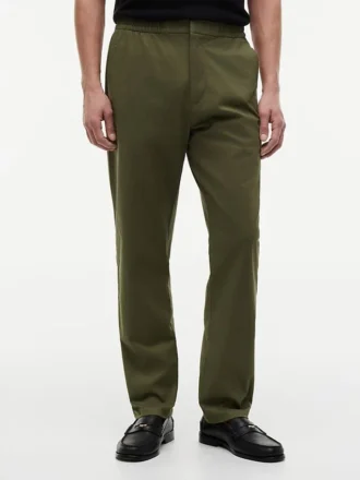 Pantalon à taille élastique en dobby
