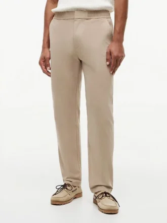 Pantalon à taille élastique en dobby