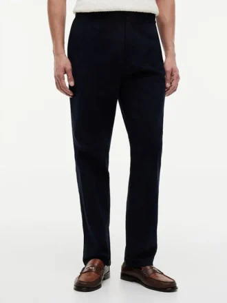 Pantalon à taille élastique en dobby