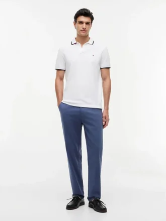 Pantalon à taille élastique en dobby