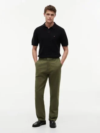 Pantalon à taille élastique en dobby