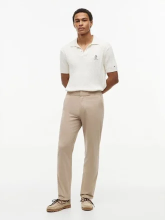 Pantalon à taille élastique en dobby