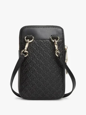 Pochette de téléphone à bandoulière avec monogramme sur toute la surface