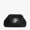 Pochette en raphia avec monogramme Pochette en raphia avec monogramme