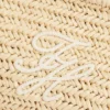 Pochette en raphia avec monogramme Pochette en raphia avec monogramme