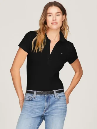 Polo en coton stretch coupe ajustée Polo en coton stretch coupe ajustée
