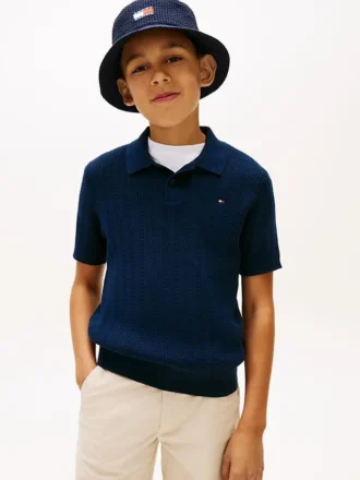 Polo en maille ajourée pour enfant
