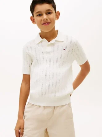 Polo en maille ajourée pour enfant