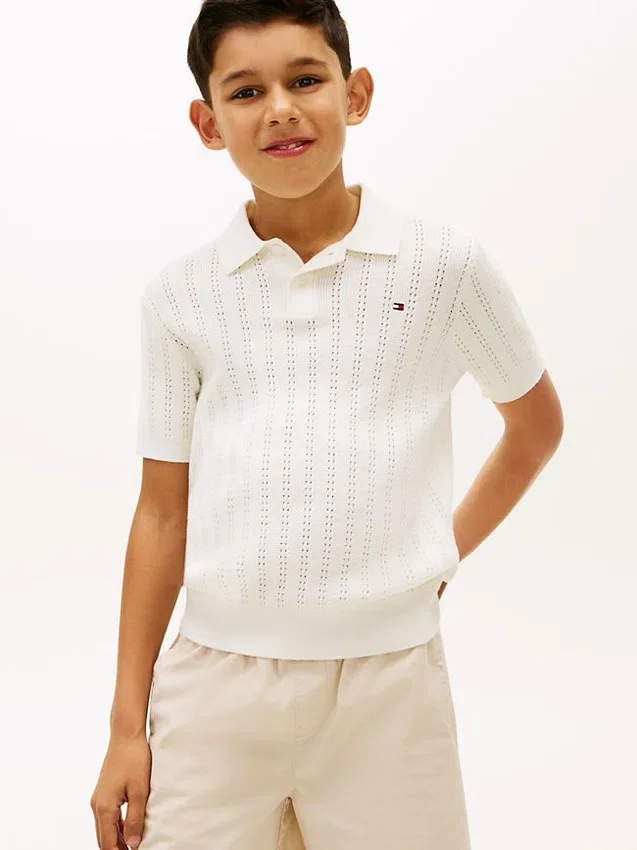 Polo en maille ajourée pour enfant Polo en maille ajourée pour enfant