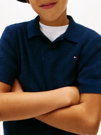 Polo en maille ajourée pour enfant