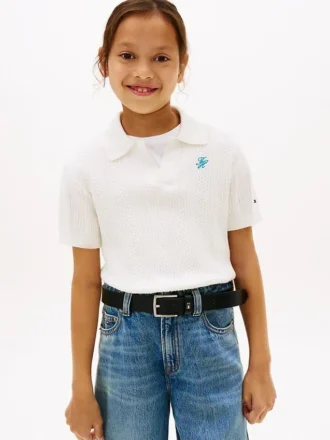 Polo en maille pointelle pour enfant