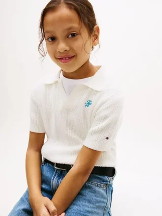 Polo en maille pointelle pour enfant