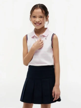 Polo sans manches à rayures extensible pour enfant Polo sans manches à rayures extensible pour enfant