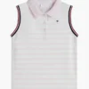 Polo sans manches à rayures extensible pour enfant Polo sans manches à rayures extensible pour enfant