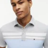 Polo slim en piqué stretch à rayures larges Polo slim en piqué stretch à rayures larges