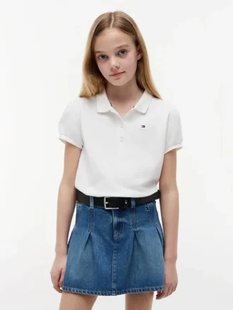 Polo stretch à manches bouffantes pour enfants