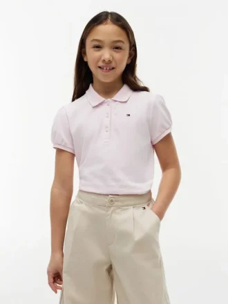 Polo stretch à manches bouffantes pour enfants