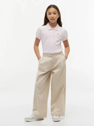 Polo stretch à manches bouffantes pour enfants