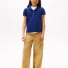 Polo stretch à manches bouffantes pour enfants Polo stretch à manches bouffantes pour enfants