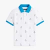 Polo stretch pour enfant avec logo nautique sur toute la surface