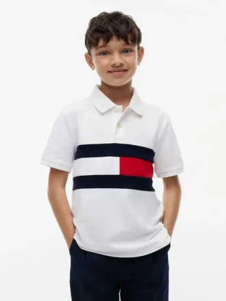 Polo stretch à rayures colorées pour enfant