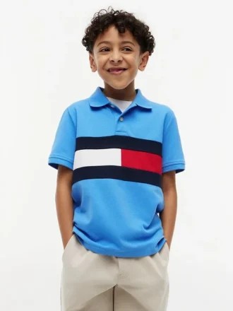 Polo stretch à rayures colorées pour enfant