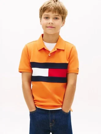 Polo stretch à rayures colorées pour enfant