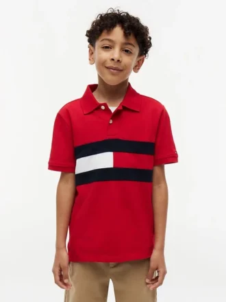 Polo stretch à rayures colorées pour enfant Polo stretch à rayures colorées pour enfant