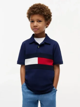 Polo stretch à rayures colorées pour enfant