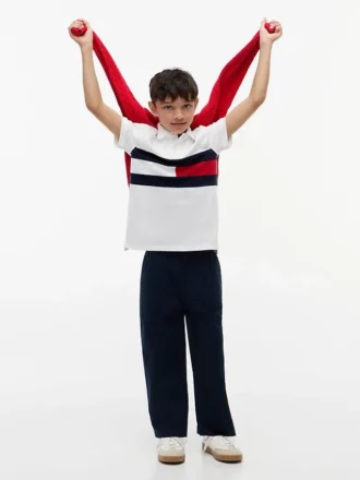 Polo stretch à rayures colorées pour enfant