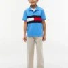 Polo stretch à rayures colorées pour enfant Polo stretch à rayures colorées pour enfant