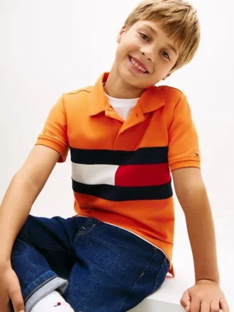 Polo stretch à rayures colorées pour enfant