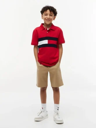 Polo stretch à rayures colorées pour enfant Polo stretch à rayures colorées pour enfant