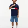 Polo stretch à rayures colorées pour enfant Polo stretch à rayures colorées pour enfant