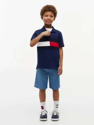 Polo stretch à rayures colorées pour enfant