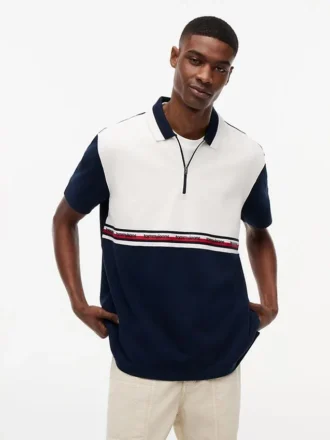 Polo Tommy Jeans Relaxed à fermeture éclair quart de longueur Polo Tommy Jeans Relaxed à fermeture éclair quart de longueur