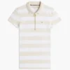 Polo zippé à rayures rugby coupe ajustée Polo zippé à rayures rugby coupe ajustée