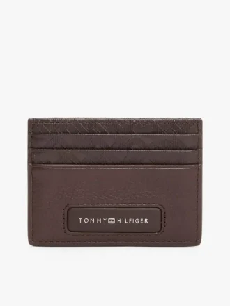 Porte-cartes en cuir grainé avec monogramme