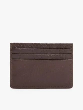 Porte-cartes en cuir grainé avec monogramme