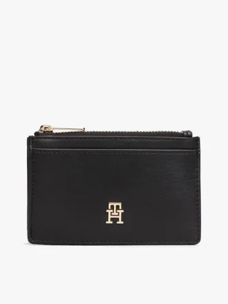 Porte-cartes à fermeture éclair avec logo monogramme