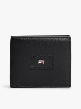 Portefeuille à deux volets en cuir grainé