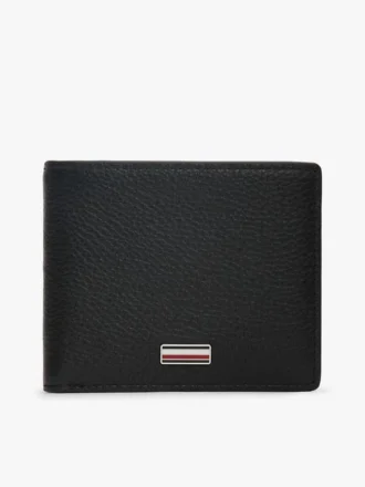 Portefeuille à deux volets en cuir grainé
